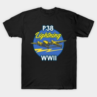 P-38 Lightning WWII Vintage Aircraft T-Shirt